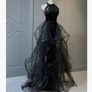 Elegant Black Sparkle Prom Dress